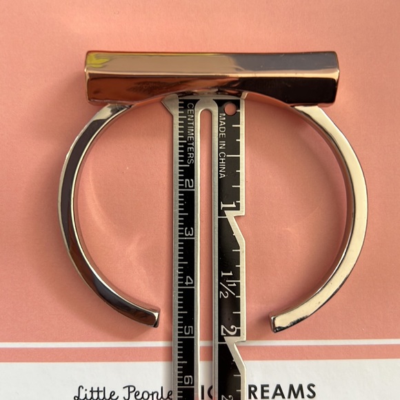 💎G&B GILES & BROTHER Mini Cuff Bracelet Bangle (Gilt) Silver & Rose Gold toned - Picture 3 of 5